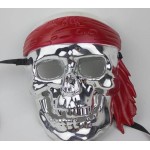 Vyriška sidabrinė pirato karnavalinė kaukė