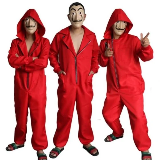 Money Heist karnavaliniai rubai kartu su kauke Money Heist karnavaliniai rubai kartu su kauke