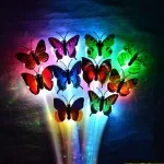 LED plauku segtukai, drugeliai LED plauku segtukai, drugeliai